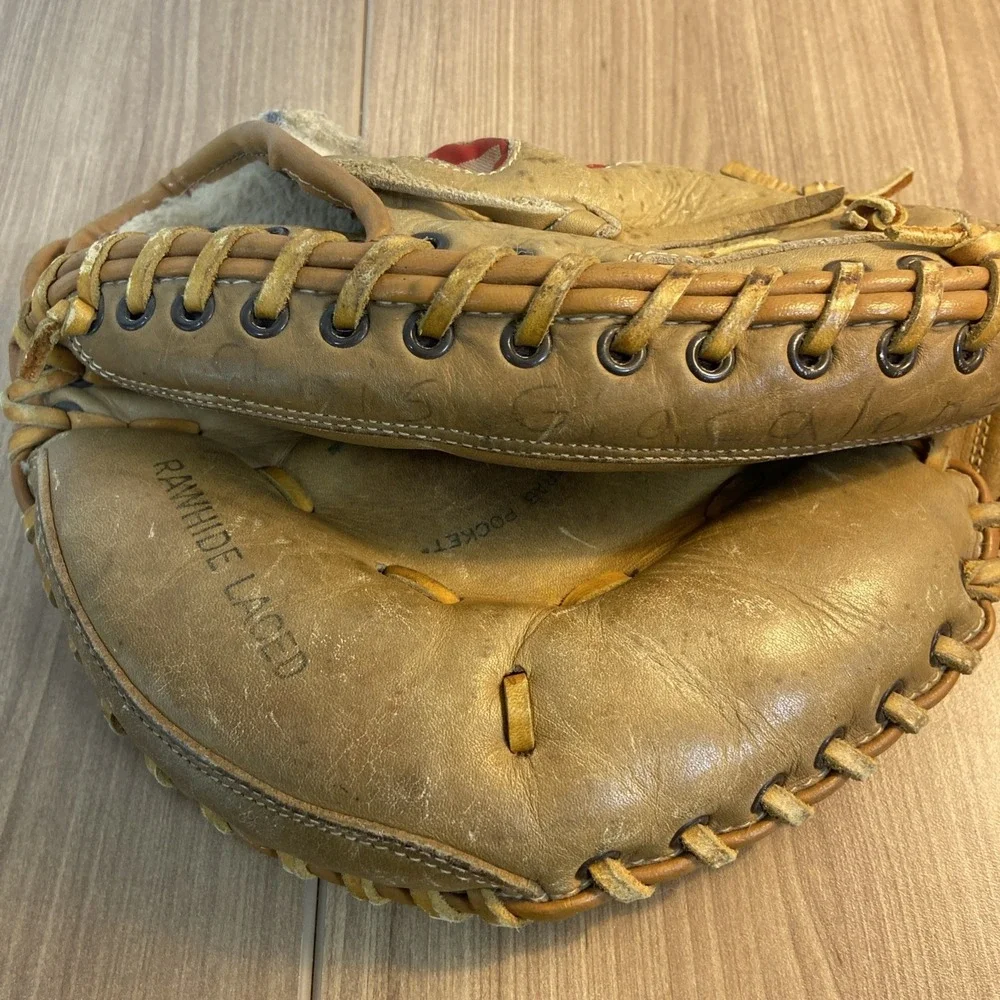 Advantage A's Baseball Catchers Mitt Glove Leather Rawhide Professional Oakland